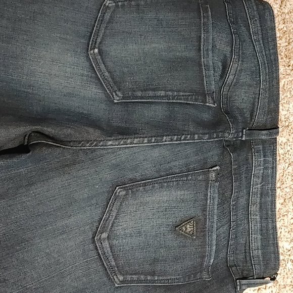 Guess Skinny Jean Distressed Women Sz 28 Leather Patches Ankle Zipper Pre-owned - Picture 7 of 7
